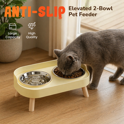🐾Magasított etető és itató tál szett kisállatoknak🥣