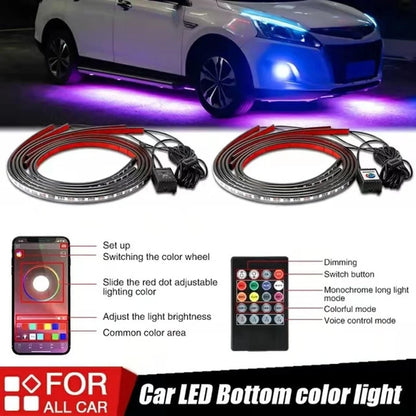 Autó alvázához rögzíthető, rugalmas, vízálló RGB LED szalagvilágítás (2 db)