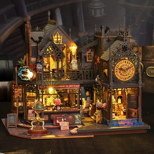 🏰 3D-s fa kirakós DIY könyvespolc-készlet – Kézzel összeállítható, aprólékos részletekkel és tökéletes könyvespolc-díszítéssel – Ideális kézműveskedés szerelmeseinek és otthoni dekorációhoz 🎨