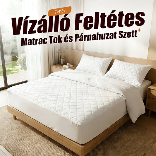 ✨Vízhatlan, tűzött matracvédő és párnahuzat szett