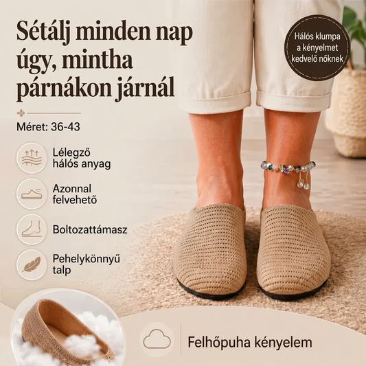 👡 Női légáteresztő kötött, könnyen felvehető múzler cipő – ☁️ Zokniszerű kényelem és laza nyári elegancia 🌸✨