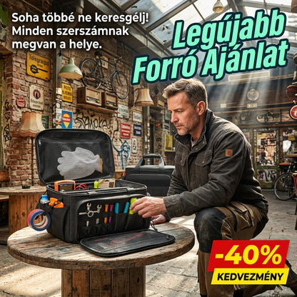 🔥👨‍🔧 14 hüvelykes, strapabíró szerszámtáska – Ipari minőségű vászon anyagból, gyorsan hozzáférhető panellel 🛠️👜
