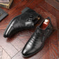 👞 Мъжки кожени ботуши с двоен цип с насочен връх