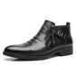 👞 Мъжки кожени ботуши с двоен цип с насочен връх