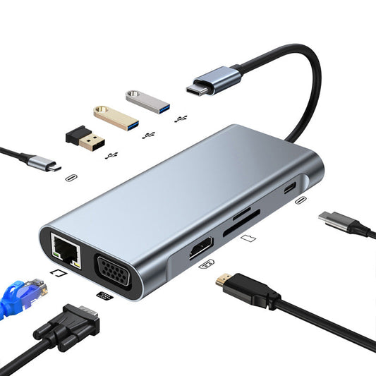 10 az 1-ben USB-C hub adapter 4K HDMI-vel