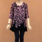 Печатни кръгли деколтета Loose Women's Top