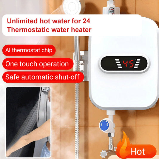 🚿 Termosztátos átfolyó vízmelegítő – Kompakt és energiahatékony – Tökéletes zuhanyzóhoz, mosdóhoz vagy konyhához – Állandó vízhőmérséklet, egyszerű telepítés 💧