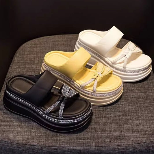 👡Női strasszos, vastag talpú, felcsúszós szandál