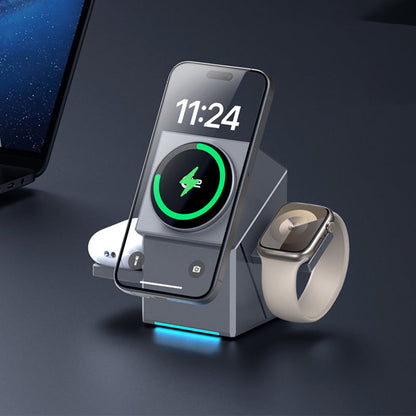 🧲⚡ 3-in-1 Összecsukható Mágneses Vezeték nélküli Töltőállomás 📱🔋