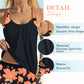 🏖️ S-3XL 🌼 Női Mintás Tankini és Rövidnadrág 2-darabos Fürdőruha Szett 🩱🌊