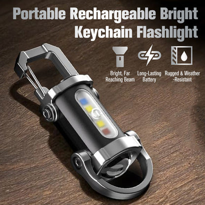 🔥Több mint 5000 darabot adtak el！！🔦 Újratölthető kulcstartó zseblámpa – 7 üzemmódú LED + COB mini lámpa Type-C töltéssel