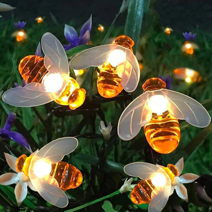 Napelemes LED méhfényfüzér🐝