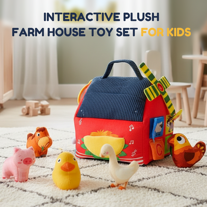 🏠Interaktív plüss farm játék szett gyerekeknek🦆🐓🐷