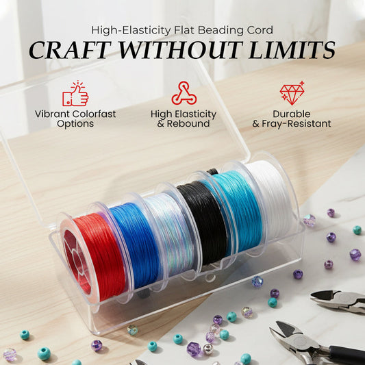 Nagy rugalmasságú lapos gyöngyfűző zsinór