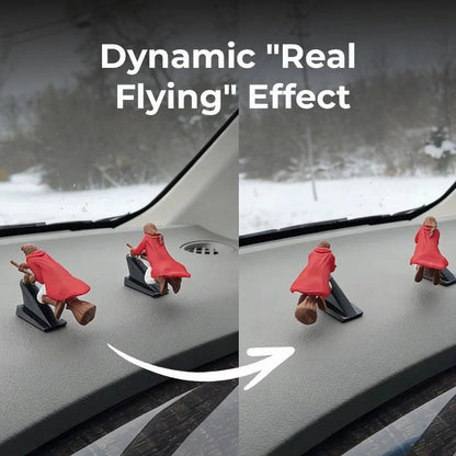 🧹Varázslatos seprűnyél autó műszerfal dísz