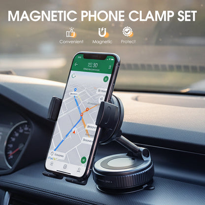 Mágneses telefonrögzítő és vákuumos autós telefon tartó szett