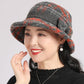 👒 Női vintage báránybőr sapka skót kockás mintával
