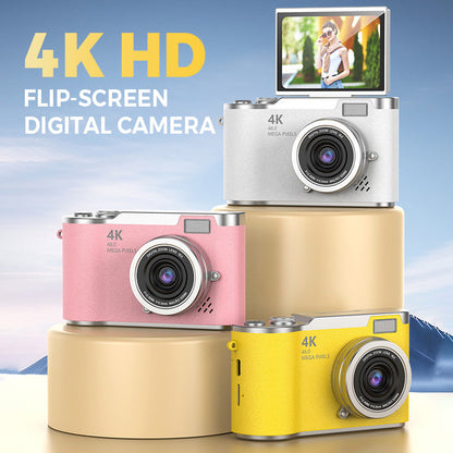 🎥4K digitális fényképezőgép, kifejezetten fotózáshoz tervezve | 3 hüvelykes, 180°-ban elforgatható kijelző, webkamera-funkcióval és két akkumulátorral🌟