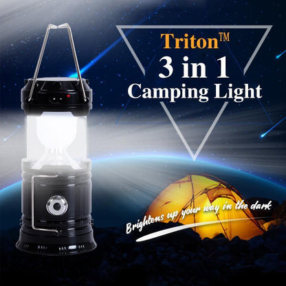 ⛺🔦 3 az 1-ben Lánghatású LED-es Kempinglámpa