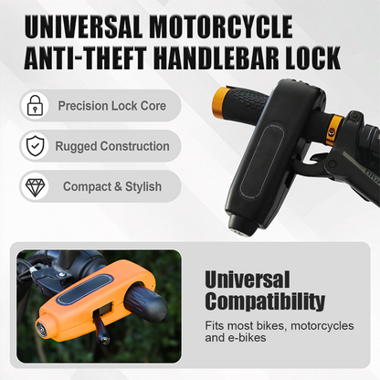 🔒🏍️🚲Univerzális motorkerékpár-lopásgátló kormányzár
