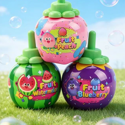 Kültéri, gyümölcsös buborékfújós játék