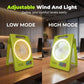 🔆 2 az 1-ben napelemes ventilátor és LED-lámpa – 2400 mAh-s powerbank, Type-C + napelemes töltés, összecsukható és hordozható – ideális kempingezéshez, áramkimaradásokra és kültéri használatra