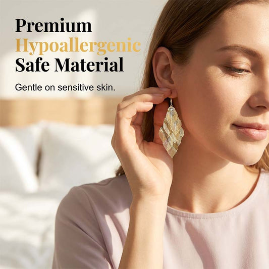 💥Elegáns, lógó, áttört levél mintás női fülbevalók👂🍃