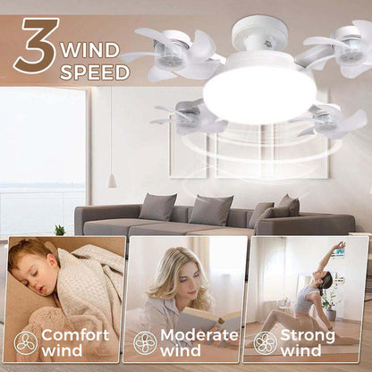 🌀 Mennyezeti ventilátor LED-lámpával és távirányítóval
