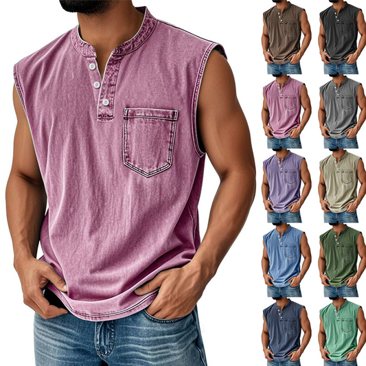 👕🔥 Retro Háromgombos Ujjatlan Póló: Laza Elegancia és Kifogástalan Kényelem! 🛍️