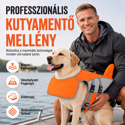 🐕 Kutyus életmentő mellény levehető elülső úszóbetéttel – Álltartás a kezdő úszóknak, fényvisszaverő biztonsági mellény mentőfogantyúval 🏊‍♂️✨