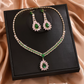 Zircon Jewelry Set Necklace & Drop Earrings for Women