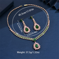 Zircon Jewelry Set Necklace & Drop Earrings for Women