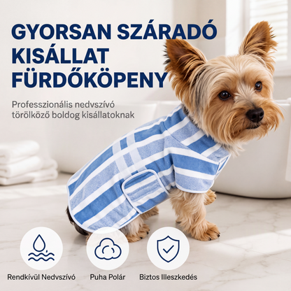 Szuper nedvszívó kutyafürdetőköpeny