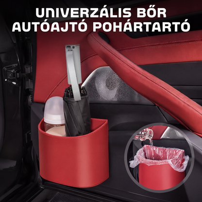 Univerzális bőr autóajtó-pohártartó