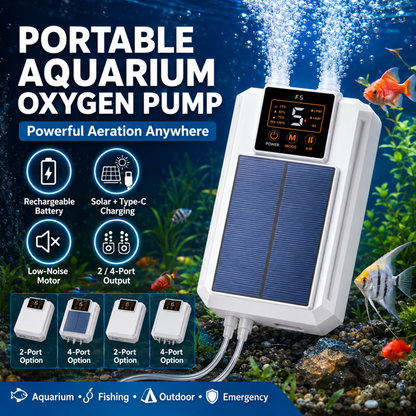 🔥 50% OFF! 🐠 Portable Aquarium Oxygen Pump | Compact & Quiet Air Pump | Easy-to-Carry Aerator for Fish Tanks & Outdoor Use 💧