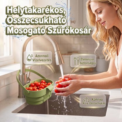 Összecsukható konyhai mosogató szűrőkosár - Kivehető szűrő