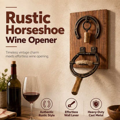 🍷🐎 Retro falra szerelhető patkó dugóhúzó: Praktikus és dekoratív 🎁✨