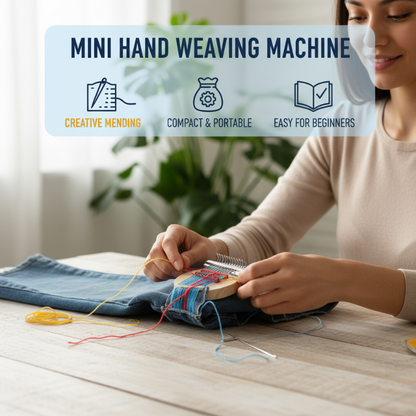 🧵 Portable weaving loom – manual control, wood & steel build