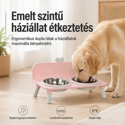 🐾🍽️ Kétemeletes, megemelt állatetető: segít megőrizni az egészséges testalkatot + könnyen tisztítható! 🎉