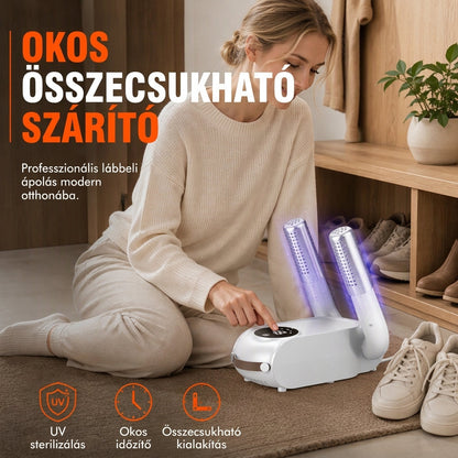 Összecsukható cipőszárító intelligens időzítővel és UV fénnyel