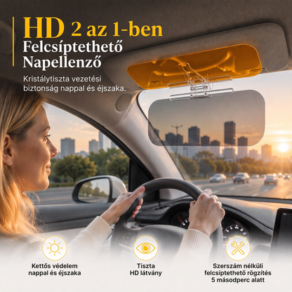 🚗Autós nappali és éjszakai napszemüveg – erős vakításmentesítés alacsony nap és távolsági fények ellen